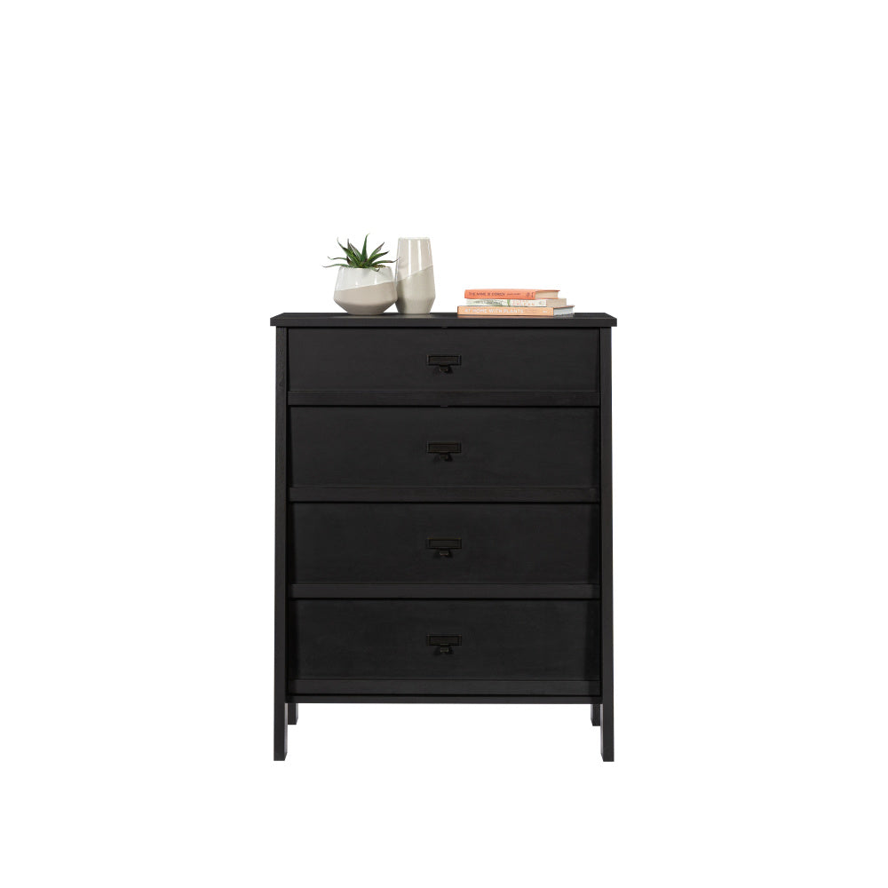 Trestle 4-Drawer Bedroom Chest Raven Oak  – Sauder