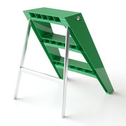 Home folding ladder frame indoor (green)multi-functional thick folding ladder stool simple creative anti-slip plastic edge table ladder frame