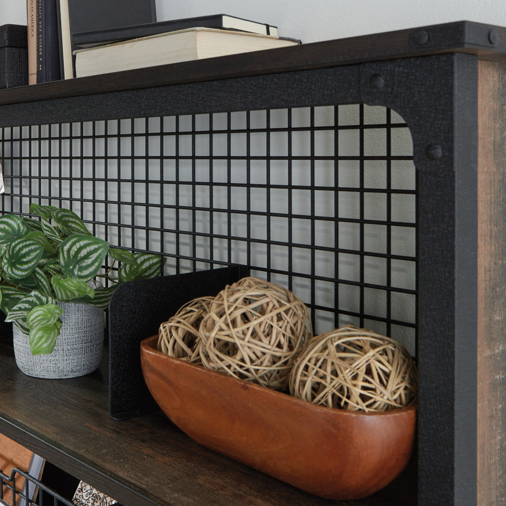 Steel River Industrial Desktop Hutch Carbon Oak