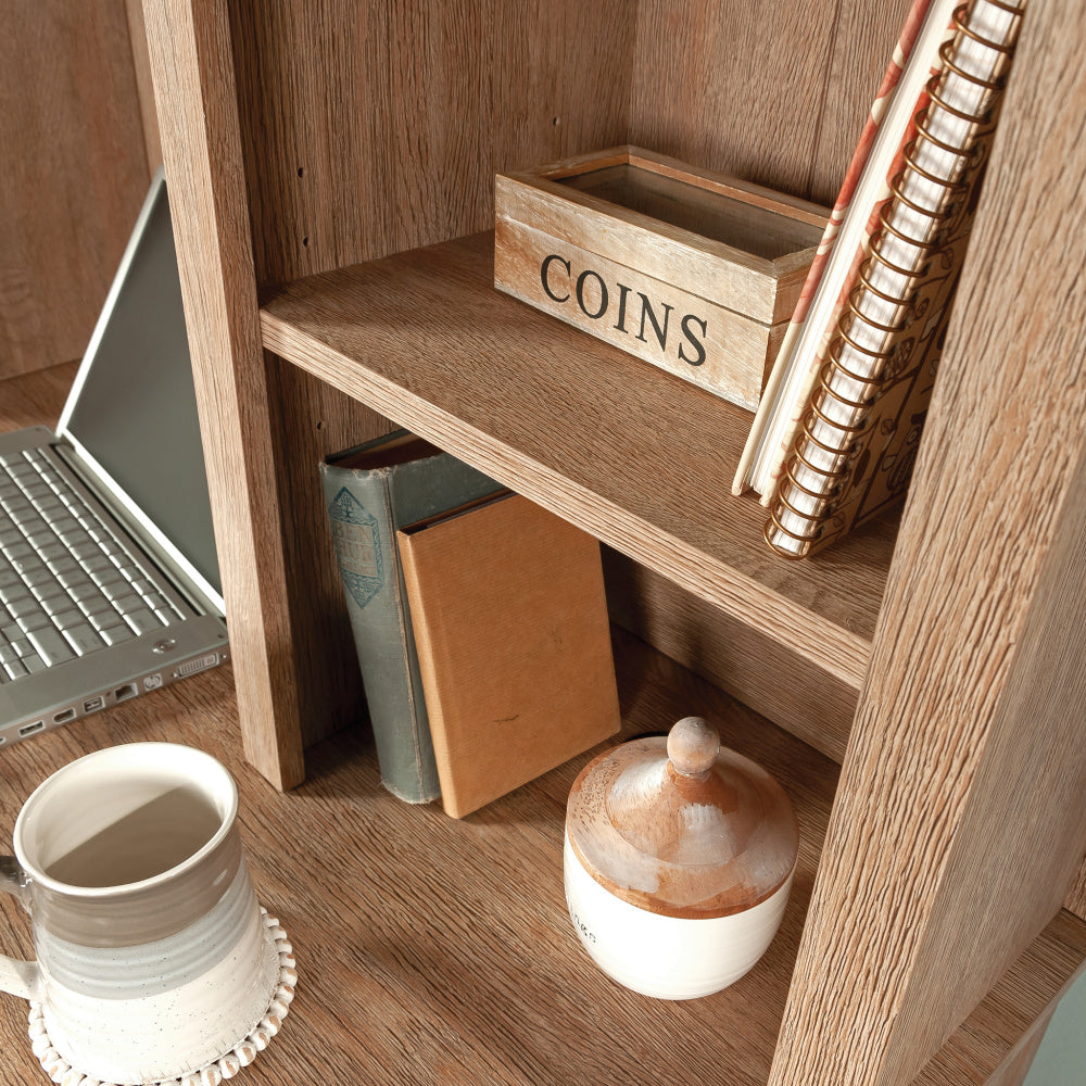 Sauder Rollingwood Engineered Wood 54" Hutch in Brushed Oak Finish