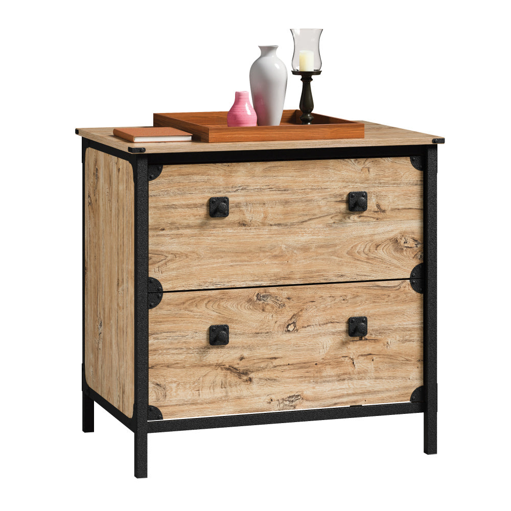 Sauder Steel River Lateral File, L: 30.08" x W: 20.75" x H: 29.53", Milled Mesquite Finish