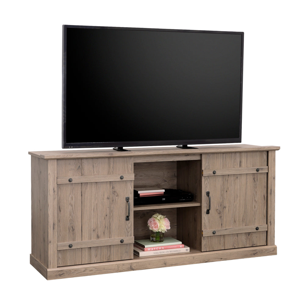 Sauder Sauder Select TV Credenza Mystic Oak with Raven Oak Accent
