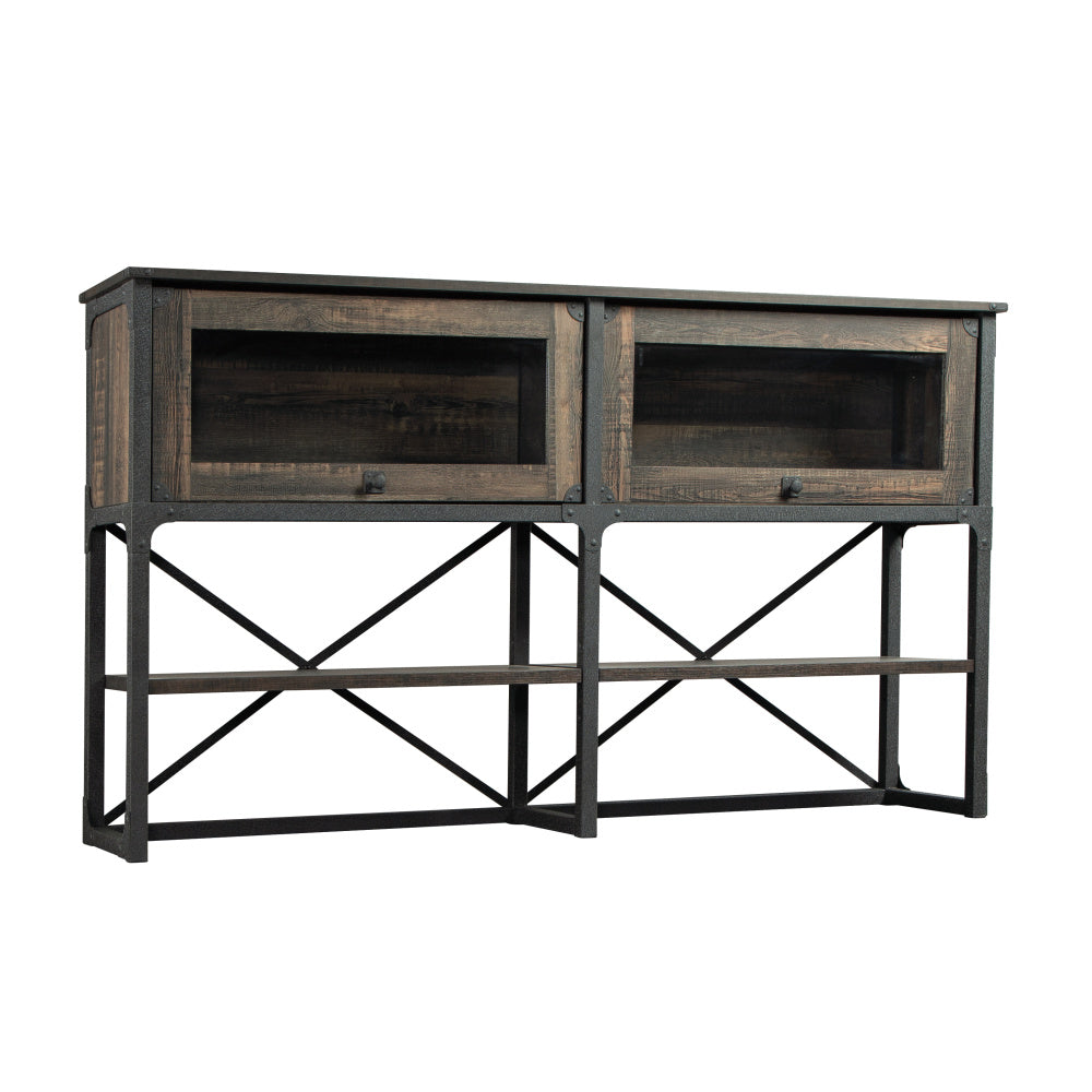 Sauder Steel River Commercial Office Hutch, Carbon Oak Finish