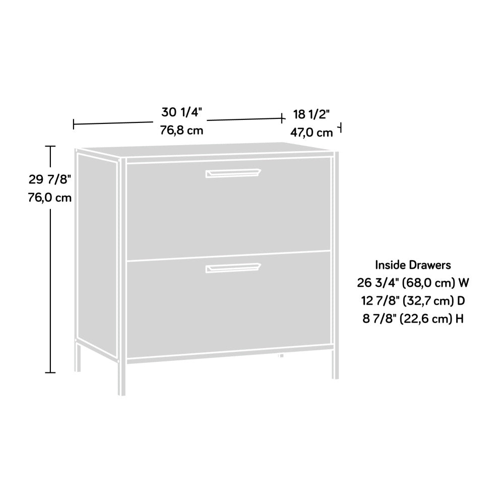 Sauder Boulevard Cafe 2-Drawer Lateral File Cabinet, White Finish
