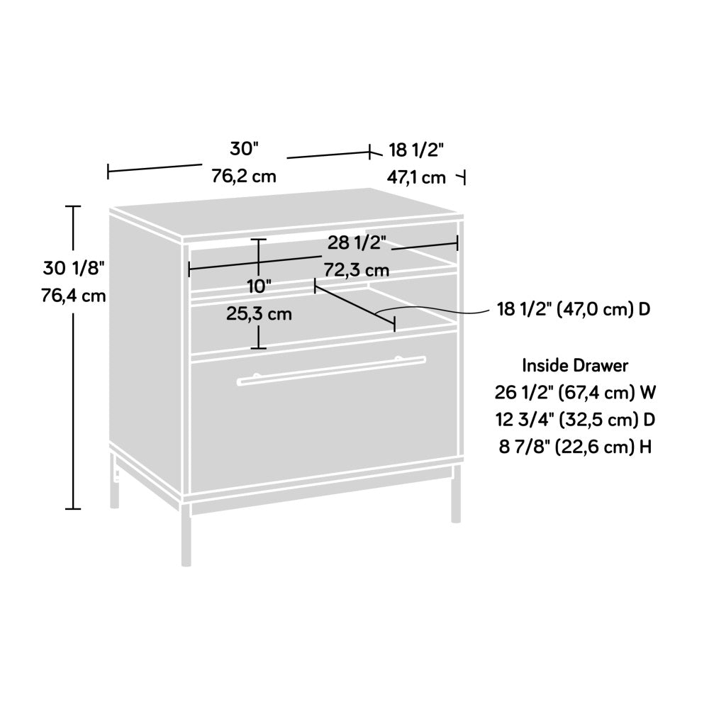 Sauder Vista Key Lateral File Ped, Pearl White Finish