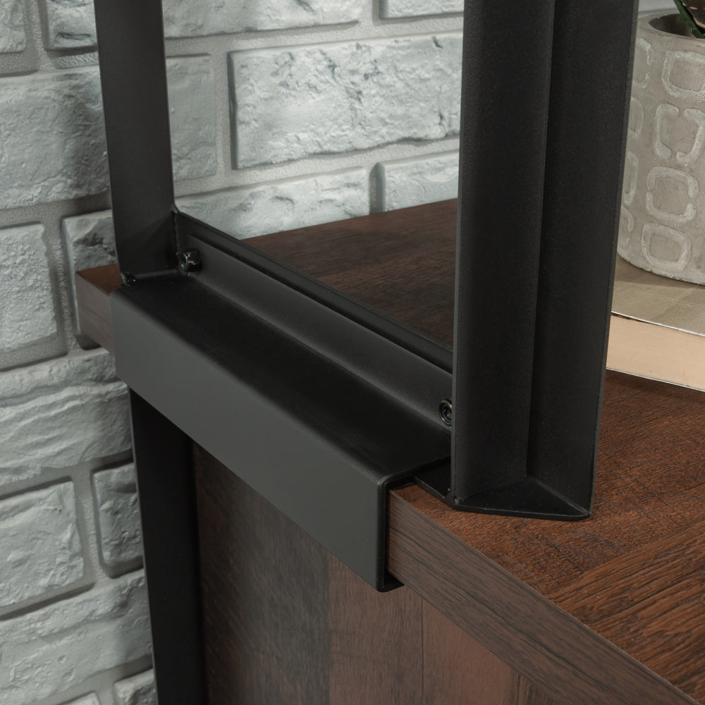 Sauder Briarbrook Engineered Wood and Metal Large Hutch in Barrel Oak