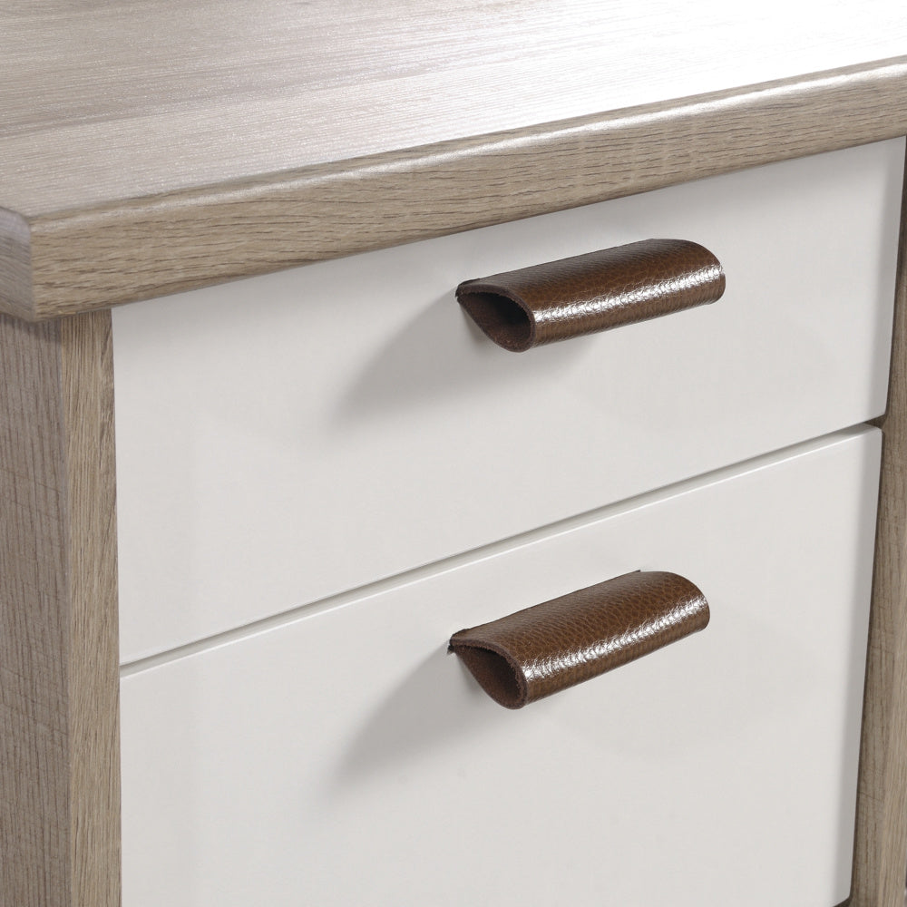 Sauder Anda Norr Executive Desk, Sky Oak Finish