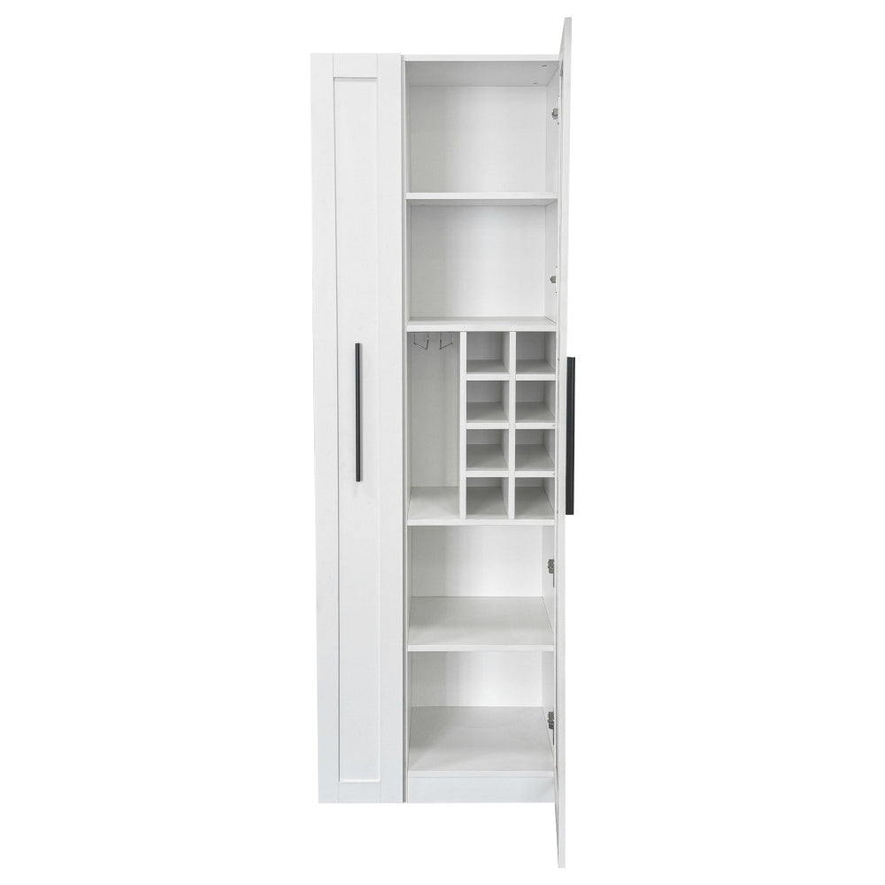 Kitchen pantry cabinet with multi-functional pull-out multi-tier storage shelf,Farmhouse Storage Cabinet with glass Doors,Pantry Organizers for Kitchen, bar cabinet,Dining Room