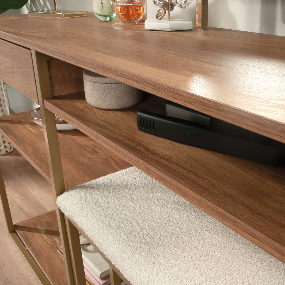 Sauder International Lux Bedroom Vanity Sindoori Mango Finish