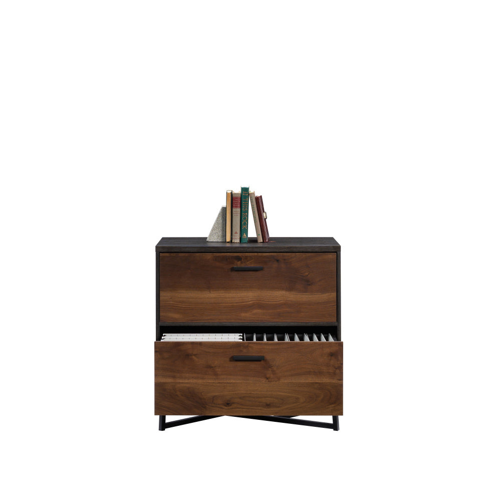 Sauder Canton Lane Engineered Wood/Metal Lateral File in Brew Oak