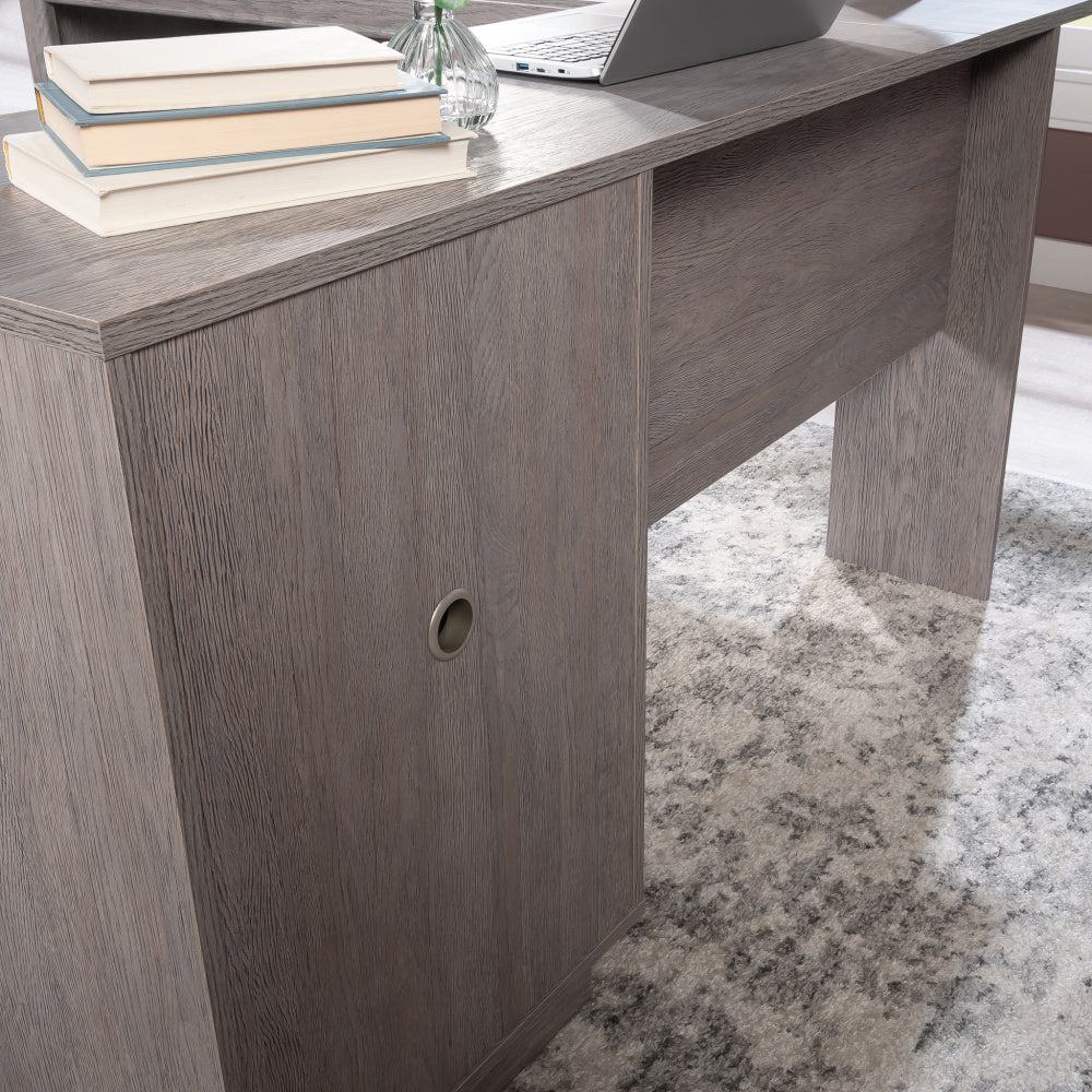 Sauder Hayes Garden Engineered Wood L-Desk in Ashen Oak Finish