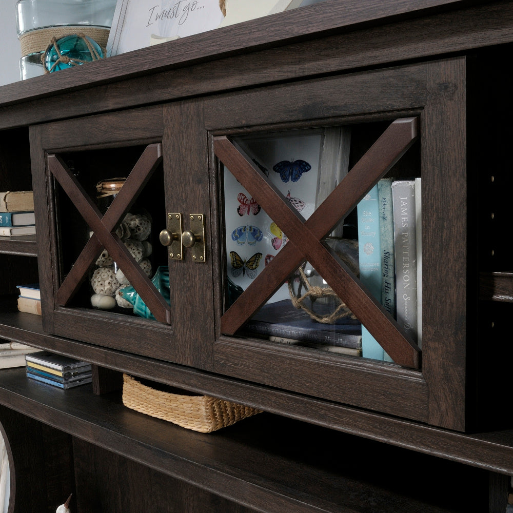 Sauder Costa Large Hutch, Coffee Oak finish