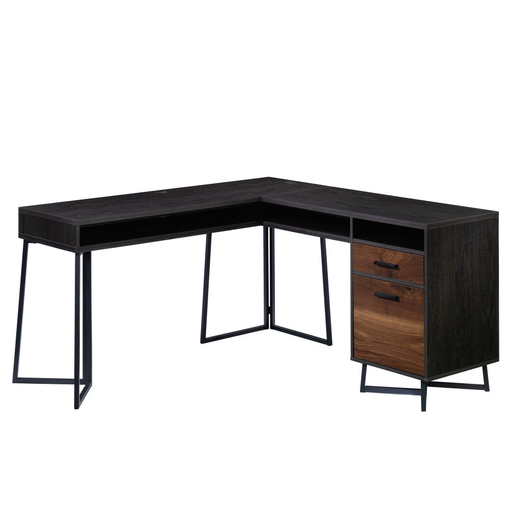 Sauder Canton Lane L Desk, Brew Oak Finish
