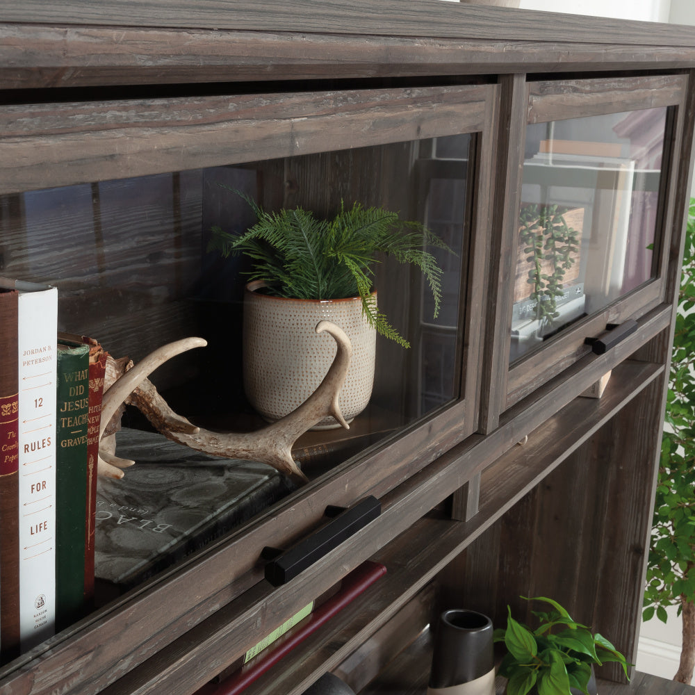 Sauder Aspen Post Hutch in, Pebble Pine Finish