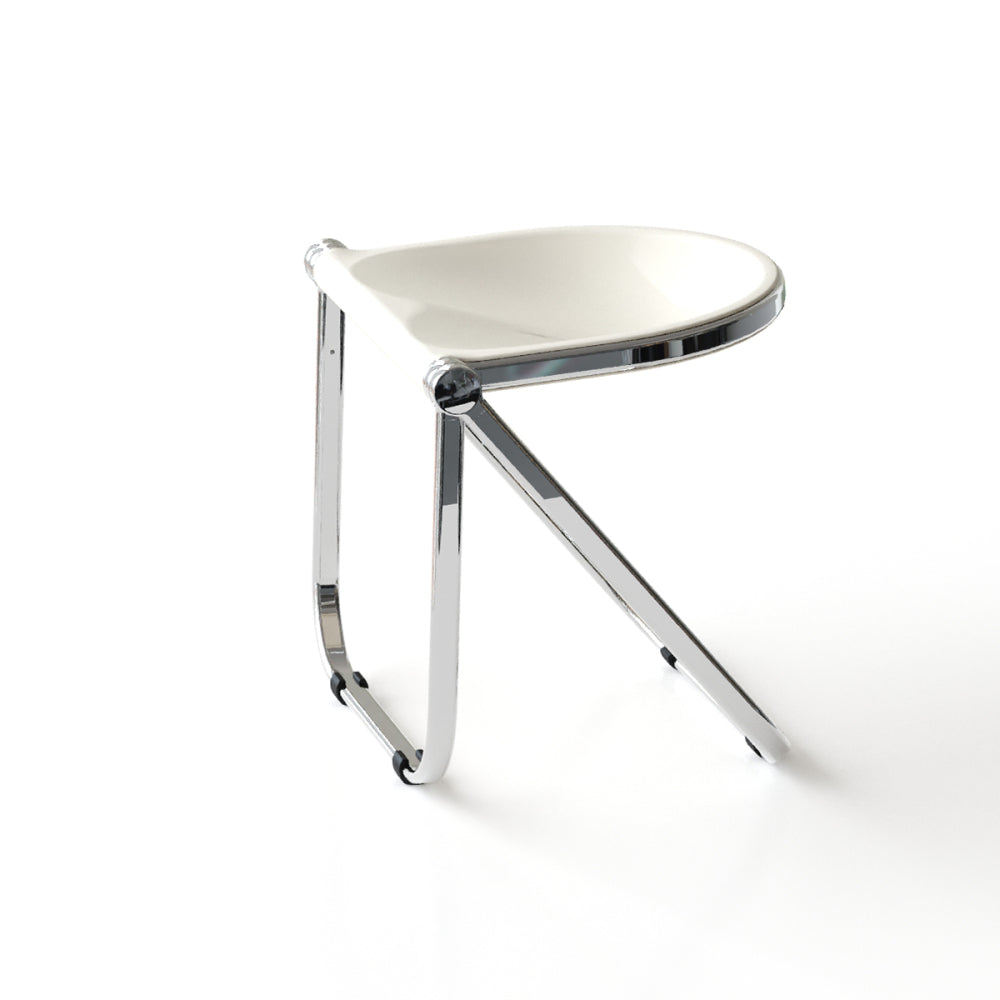 Used folding chair home transparent ins retro office leisure dining chair acrylic creative stool portable outdoor stool