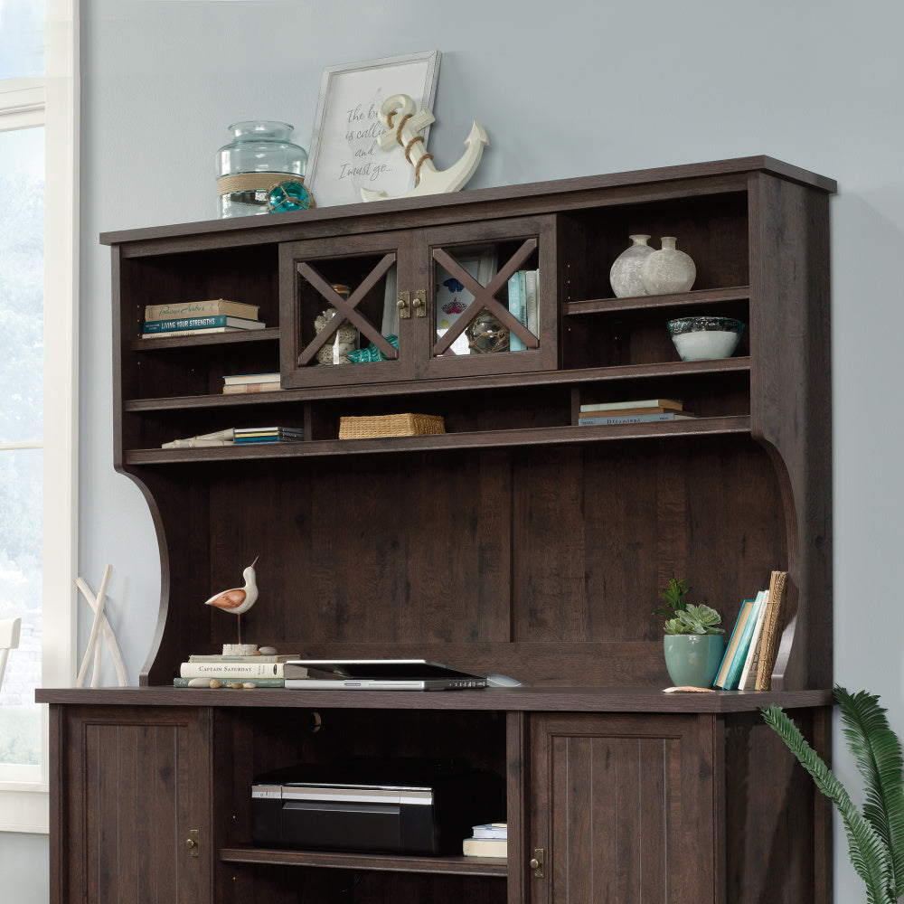 Sauder Costa Large Hutch, Coffee Oak finish