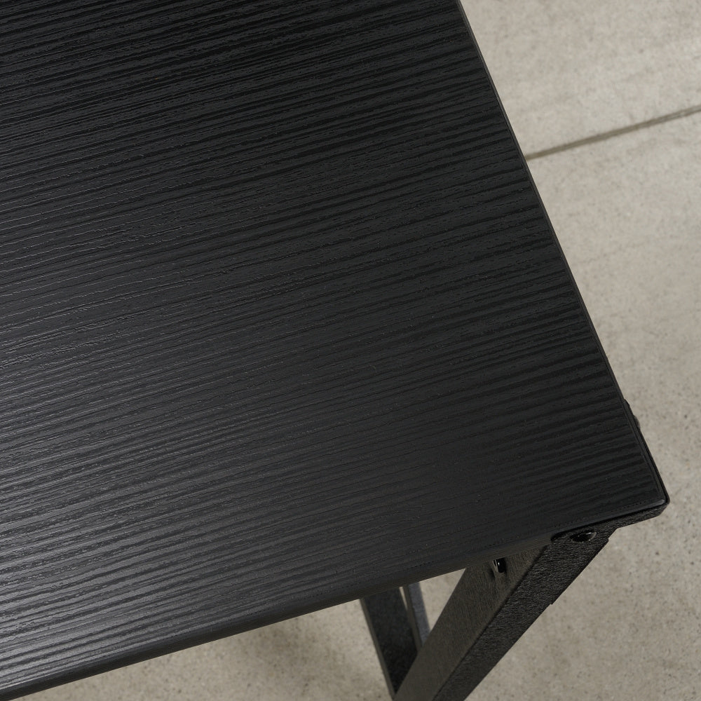 Sauder Foundry Road Engineered Wood/Metal 42" Desk Return in Carbon Oak