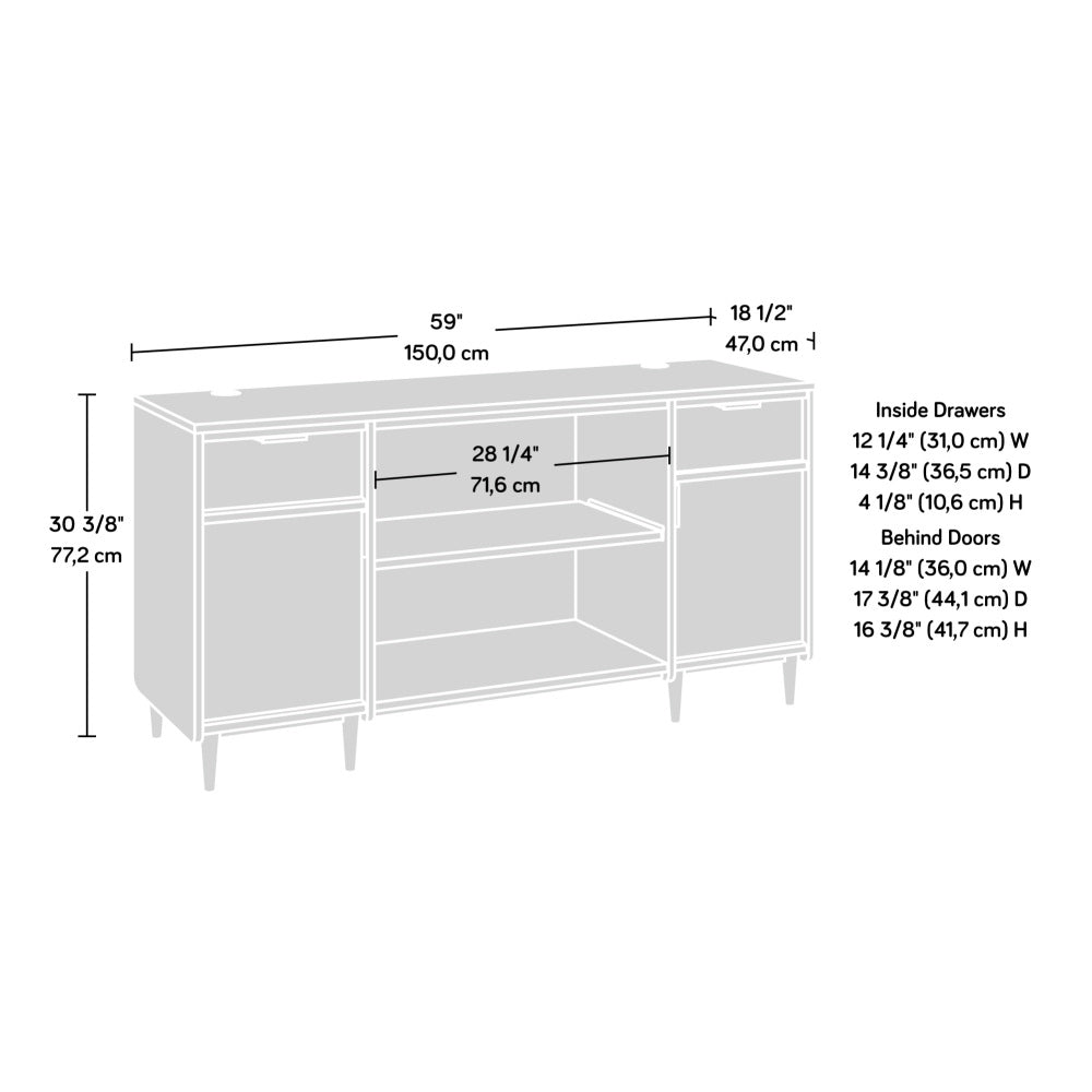 Sauder Clifford Place Commercial Office Credenza, Natural Maple Finish