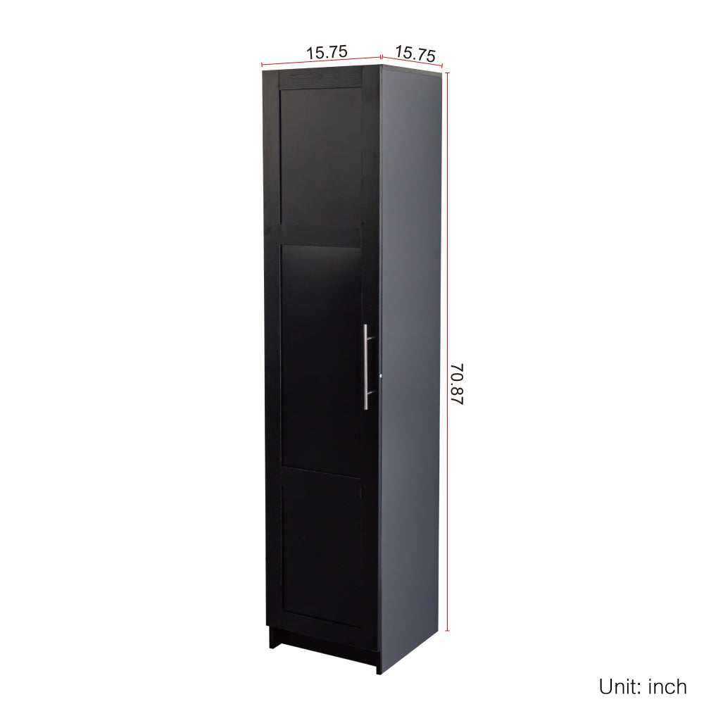 Stackable Wall Mounted Storage Cabinet, 15.75" D x 15.75" W x 70.87" H,black