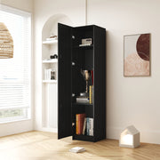 Stackable Wall Mounted Storage Cabinet, 15.75" D x 15.75" W x 70.87" H,black