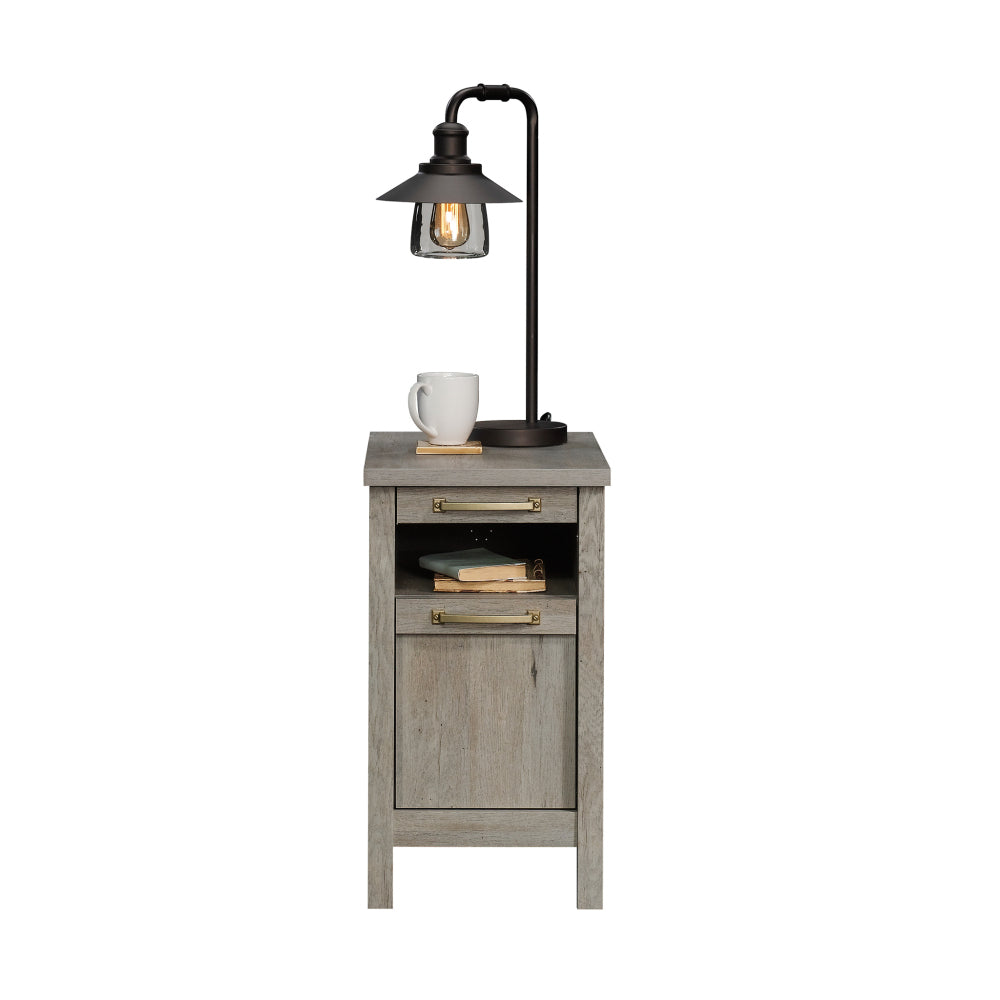 Sauder Cannery Bridge Narrow Side, Nightstand, End Table, L: 14.37" x W: 22.44" x H: 25.83", Mystic Oak