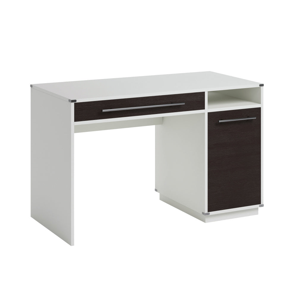 Sauder Vista Key Single Pedestal Computer Desk with Storage, Misted Elm Finish
