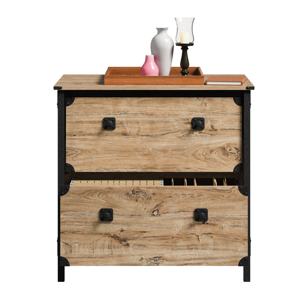 Sauder Steel River Lateral File, L: 30.08" x W: 20.75" x H: 29.53", Milled Mesquite Finish