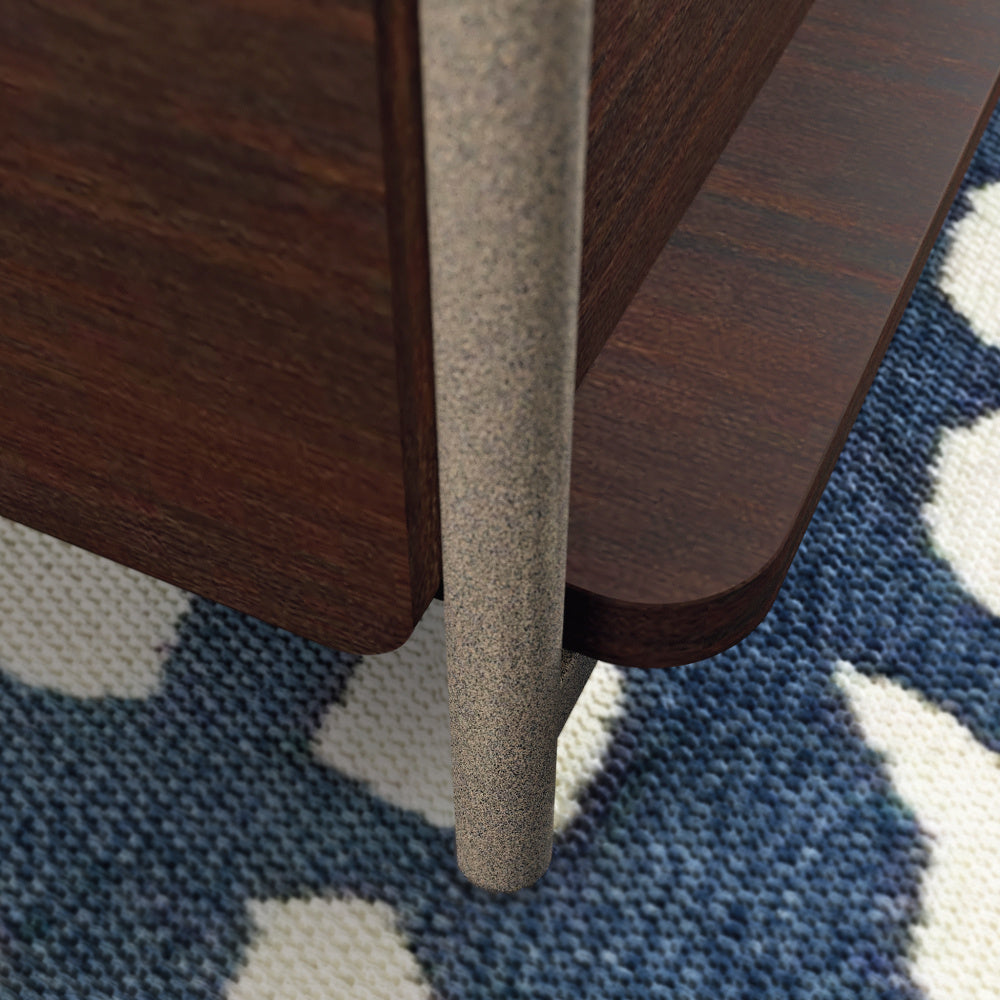 Sauder Radial Modern Metal and Wood L-Shaped Desk, Umber Wood Finish