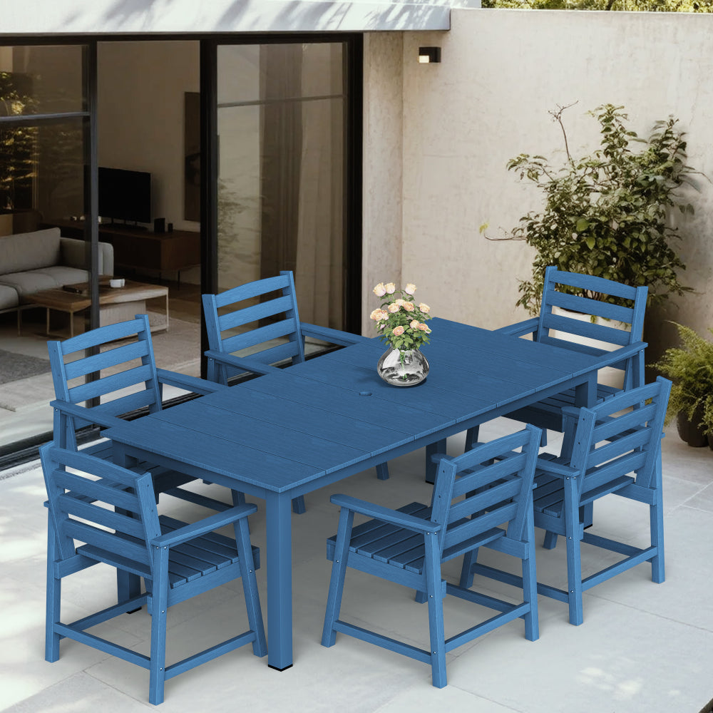 7-piece standard outdoor dining table and chairs, suitable for multiple scenes