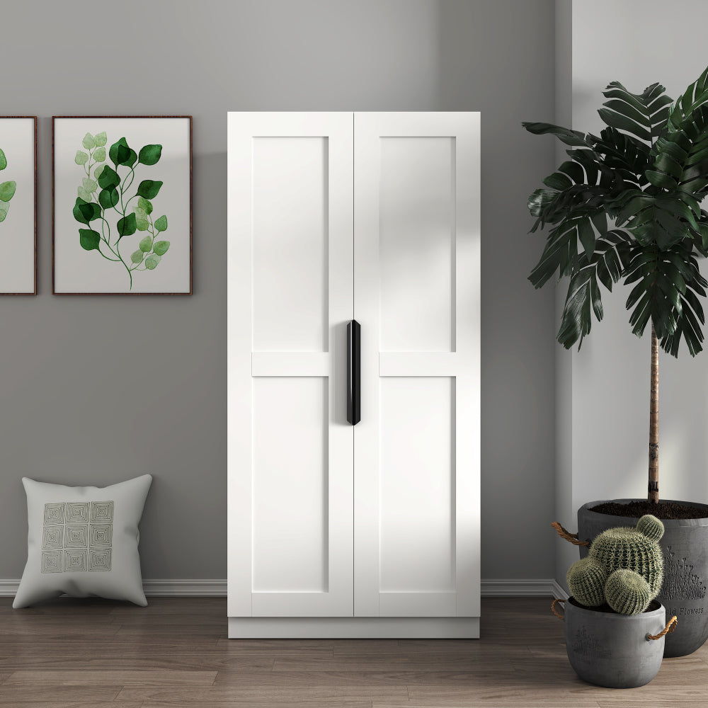 62.99in Kitchen Pantry Cabinet, White Freestanding Buffet Cupboards Sideboard with Doors &  Shelves, Kitchen Pantry Storage Cabinet for Kitchen, Living Room and Dinning Room