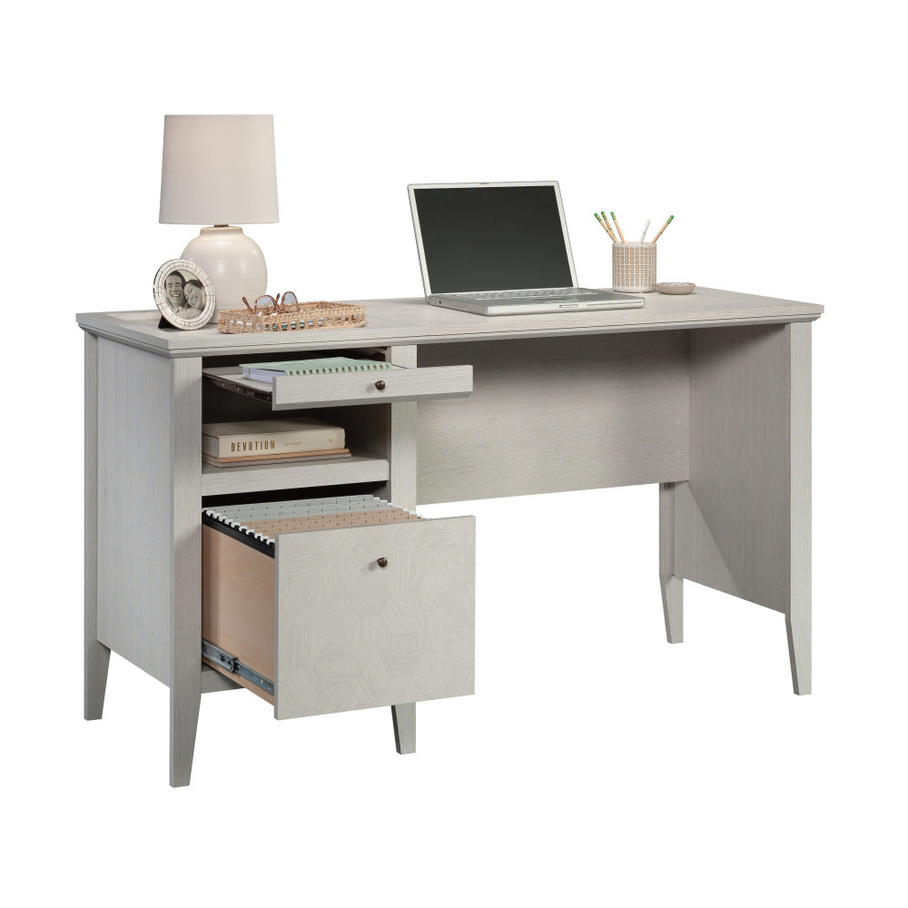 Larkin Ledge Single Pedestal Desk Glacier Oak