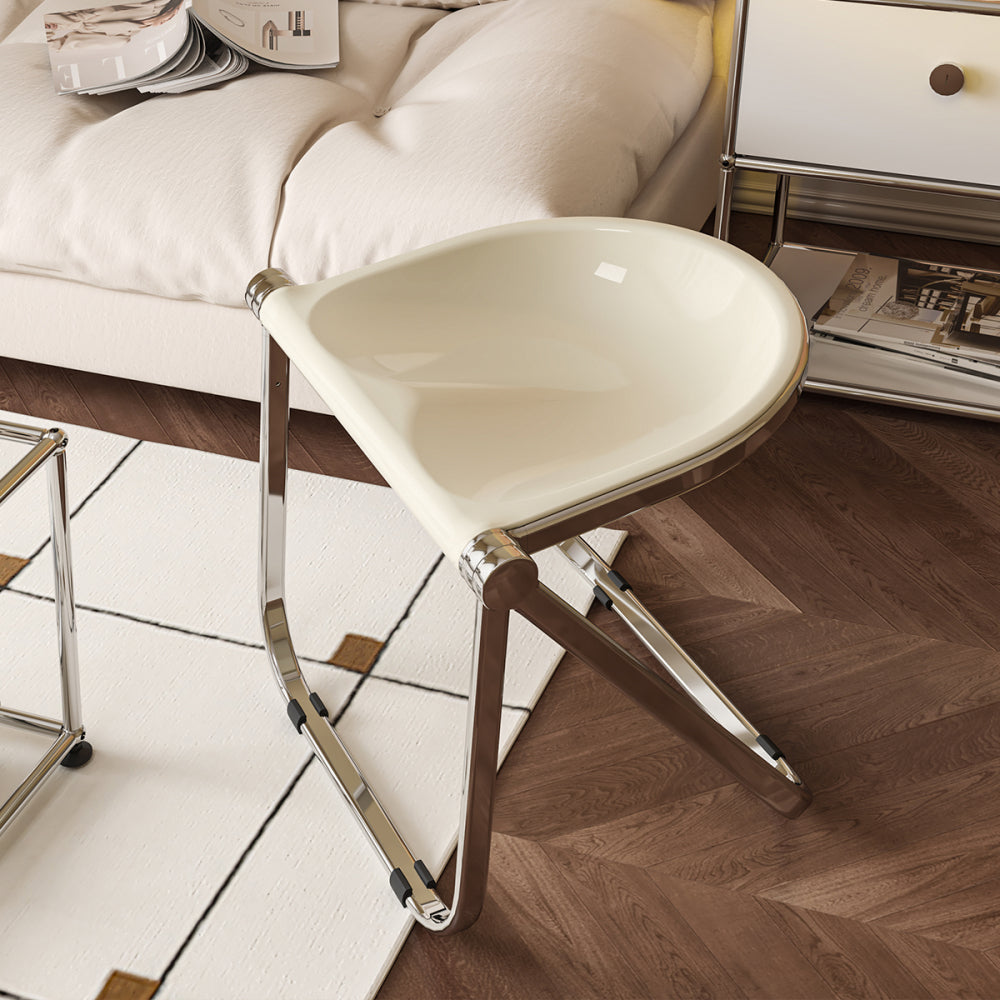 Used folding chair home transparent ins retro office leisure dining chair acrylic creative stool portable outdoor stool