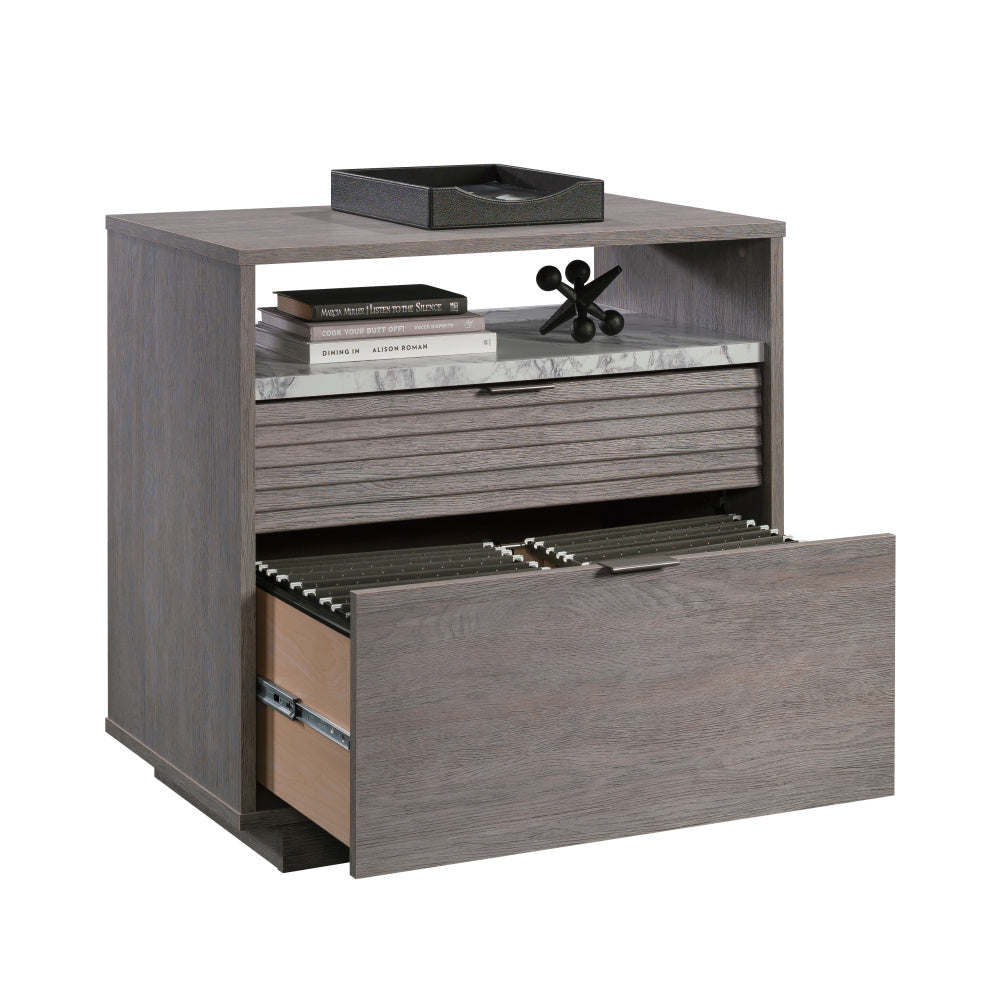 Sauder East Rock Engineered Wood Lateral File in Ashen Oak Finish