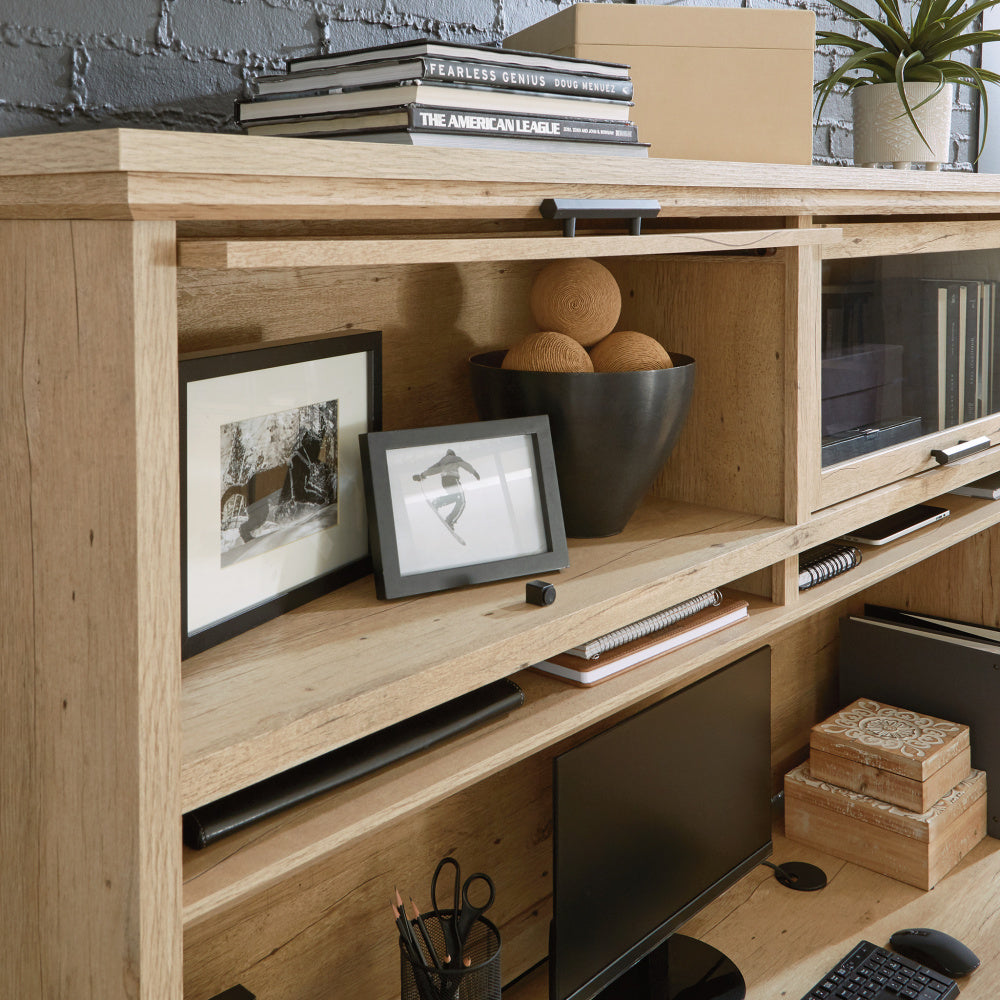 Sauder Mason Peak 72" Hutch, Prime Oak Finish