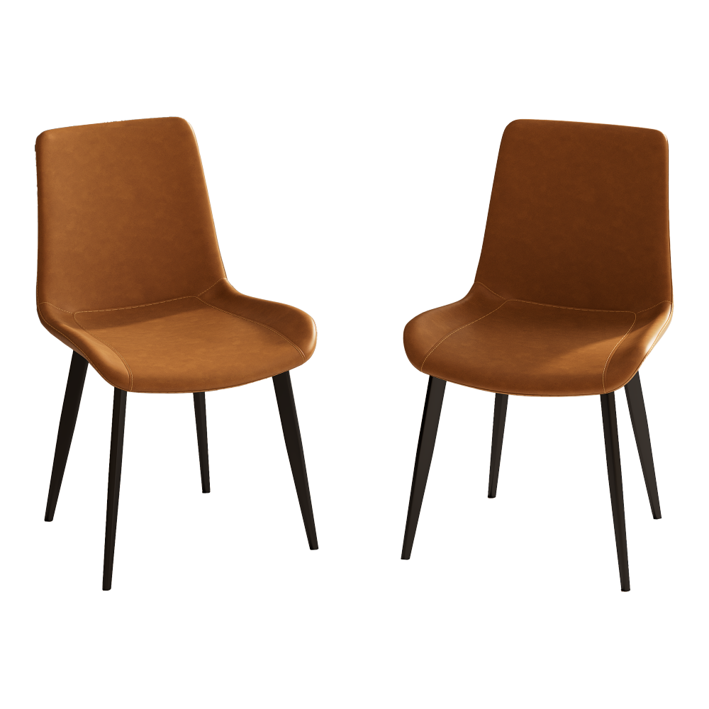 Dining Chairs 2PCS, Modern Kitchen & Dining Room Chairs, Upholstered Faux Leather Cushion Seat and Sturdy Metal Legs