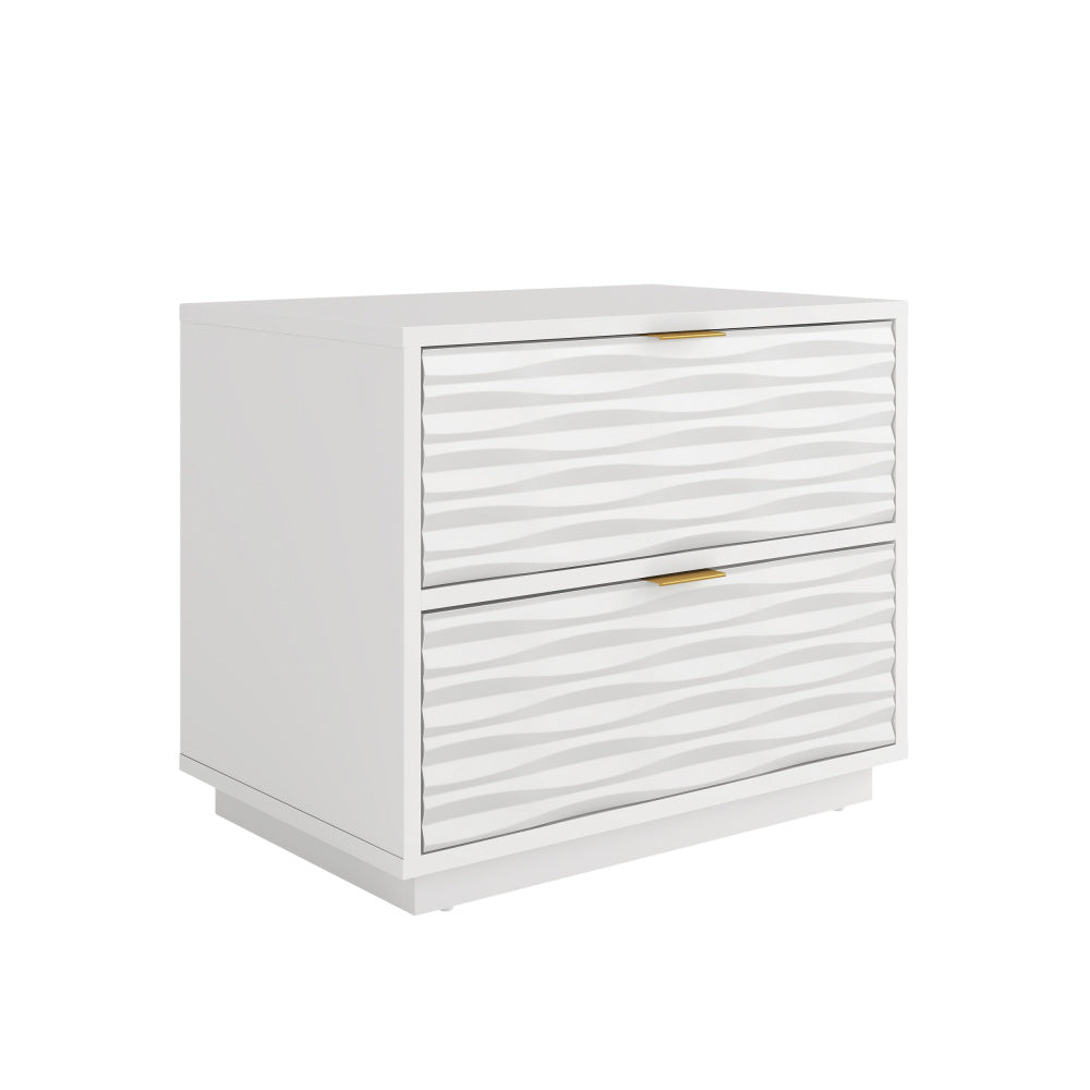 Sauder Morgan Main 2 Drawer Side Table, White Finish
