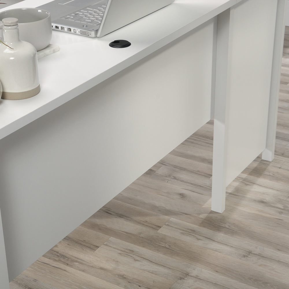 Sauder County Line L-Desk, Soft White Finish