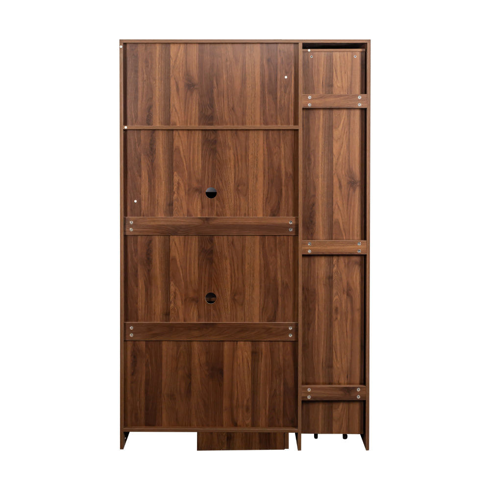 Kitchen pantry cabinet with multi-functional pull-out multi-tier storage shelf,Farmhouse Storage Cabinet with 4 Doors,Pantry Organizers for Kitchen,Dining Room