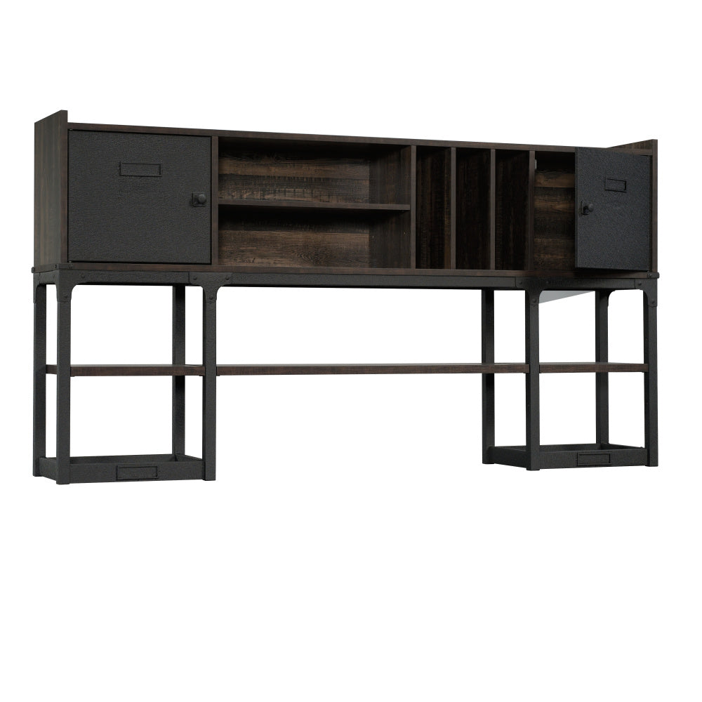 Sauder Foundry Road Engineered Wood 72" Desk Hutch in Carbon Oak