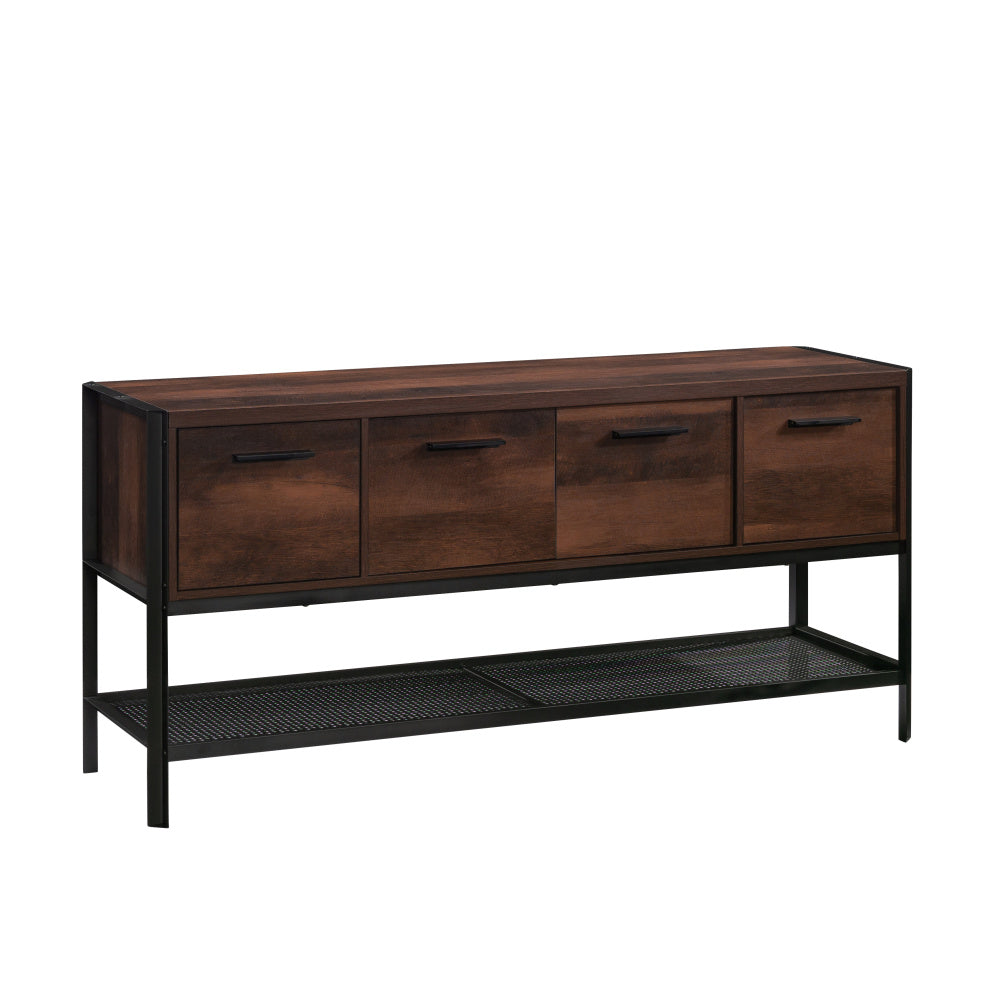 Sauder Carell Furniture Engineered Wood and Metal Office Credenza in Barrel Oak
