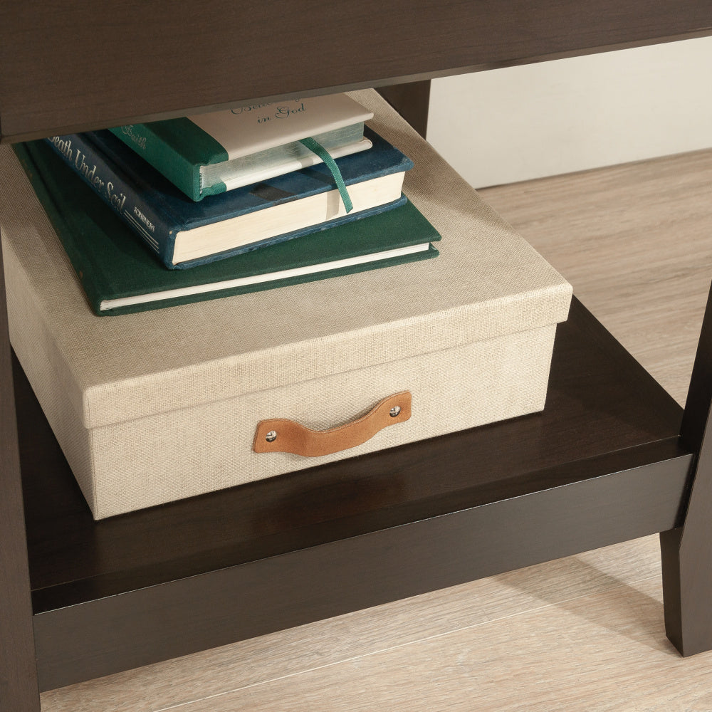 Sauder Summit Station Single Pedestal Desk, Cinnamon Cherry Finish