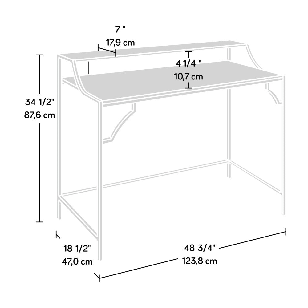 Sauder International Lux Writing Desk, Sindoori Mango Finish