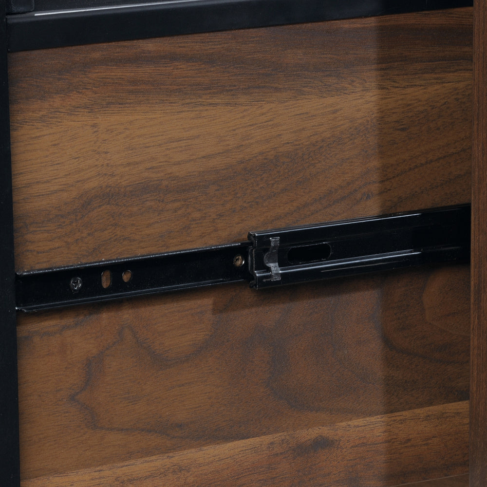 Sauder Harvey Park Modern Home Office Desk with Storage, Jet Acacia Finish