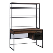 Sauder Briarbrook Computer Desk with Hutch, Barrel Oak Finish
