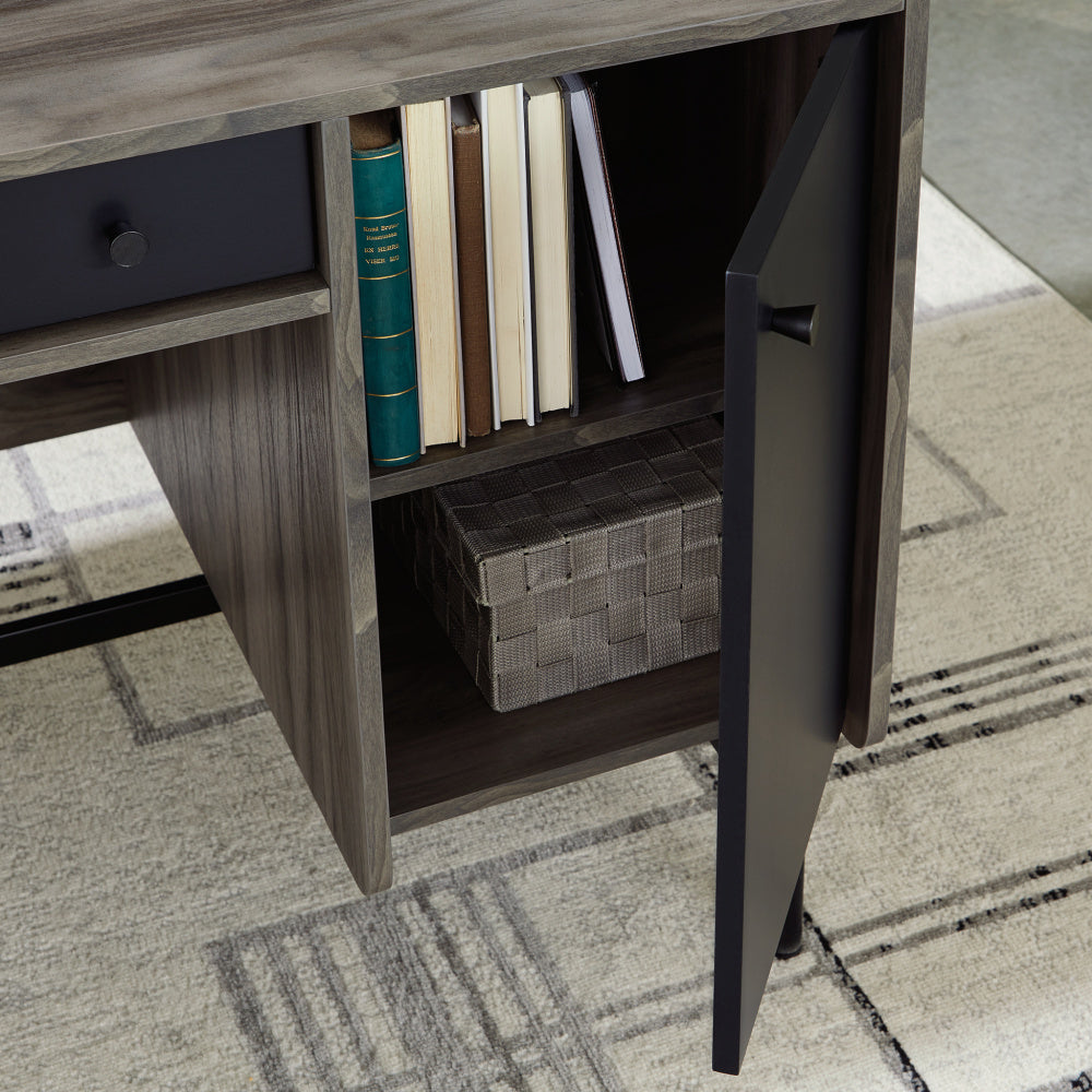 Sauder Harvey Park Double Pedestal Desk, Jet Acacia Finish