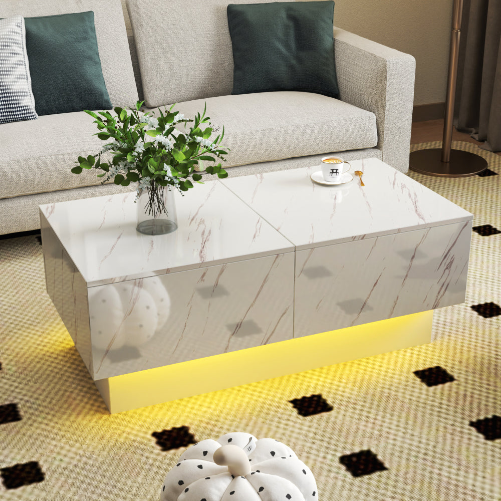 Coffee Table with Sliding Tabletop, Center Table with Hidden Storage Compartment, Extendable Table  for Living Room