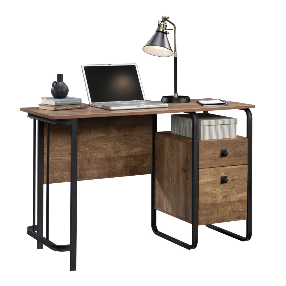 Sauder Station House Single Pedestal Desk, Etched Oak Finish