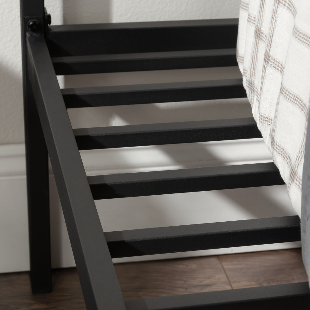 Queen Platform Bed With Headboard, Black finish