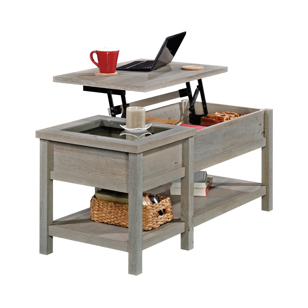 Sauder Cottage Road Lift-top Coffee Table, L: 42.56" x W: 19.02" x H: 18.98", Mystic Oak Finish