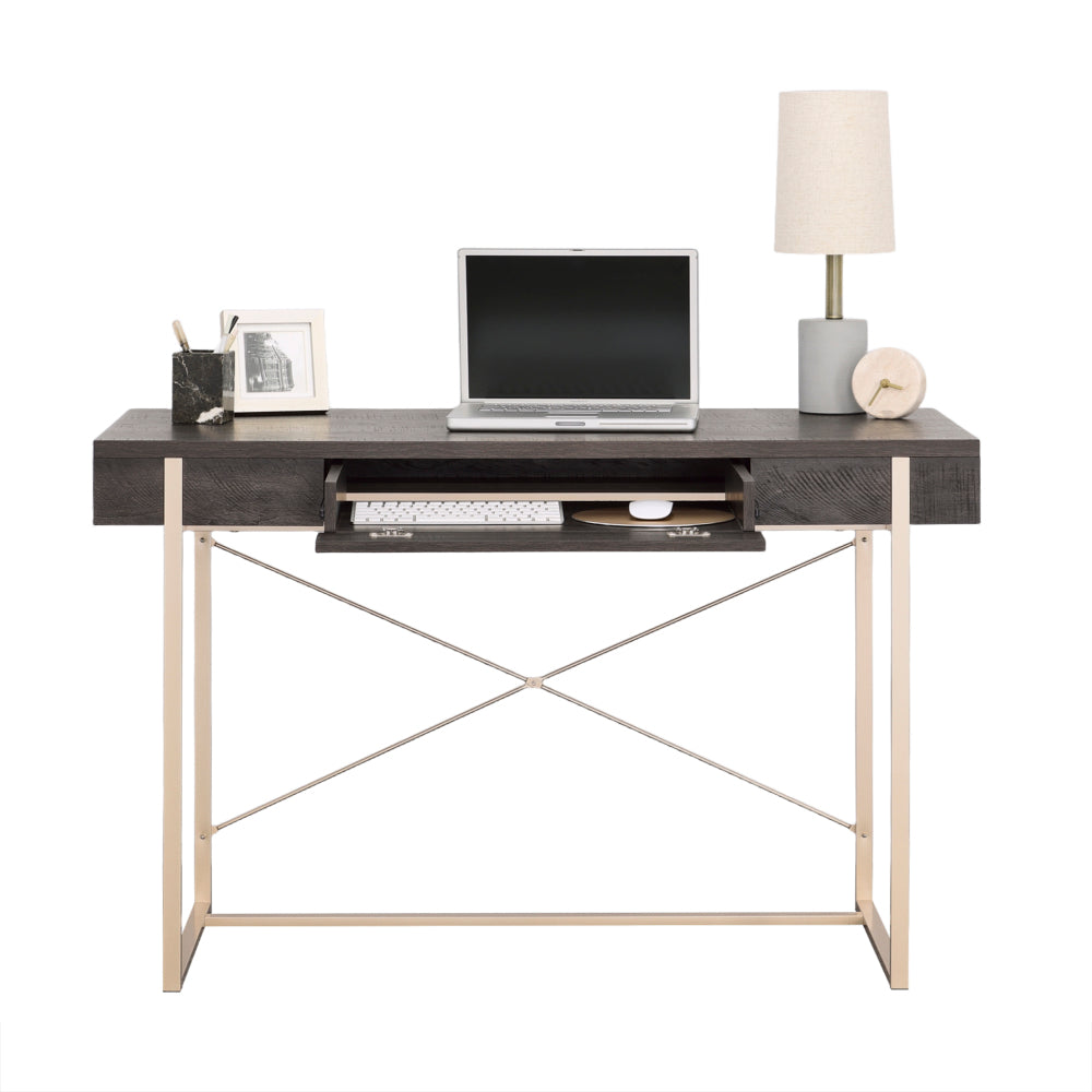 Sauder Walter Heights Engineered Wood Writing Desk in Blade Walnut